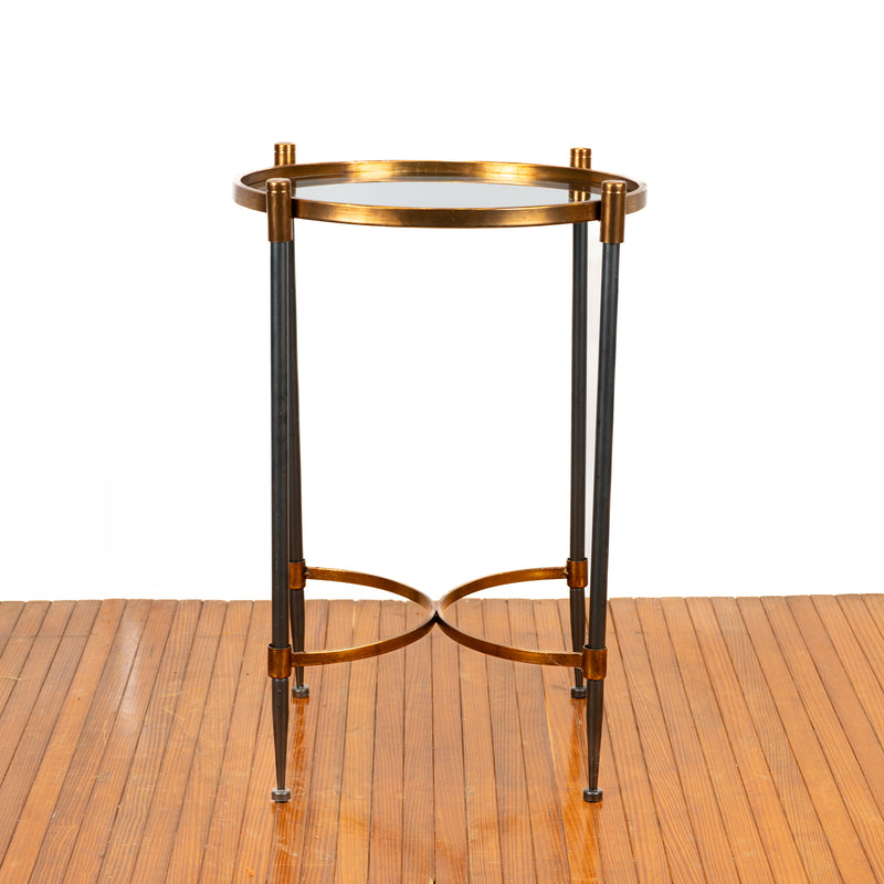 Glass Top Occasional Table with Metal Base