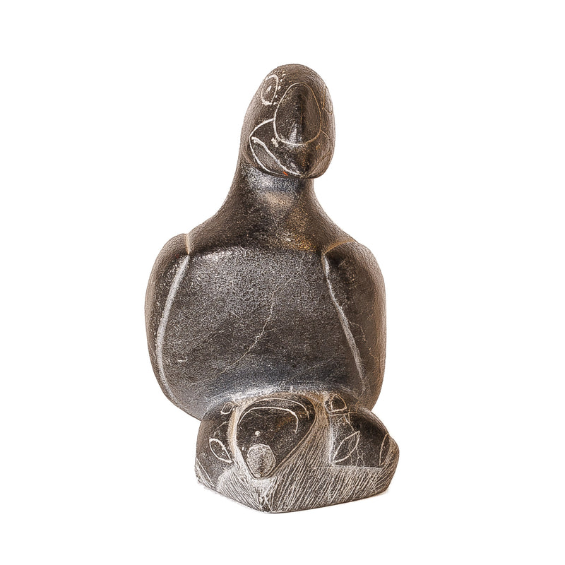 Allie Tuttu Amittu (Awp, 1926-1983) Carved Soapstone Bird & Mussel