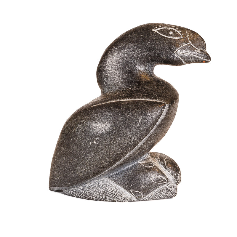Allie Tuttu Amittu (Awp, 1926-1983) Carved Soapstone Bird & Mussel