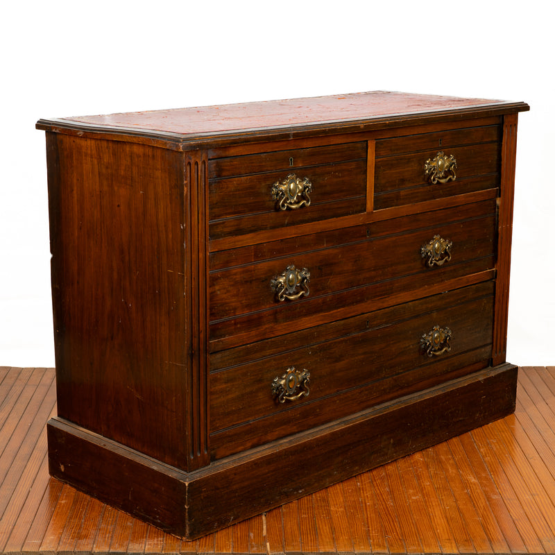 Antique Walnut Three Drawer Chest, Circa 1840