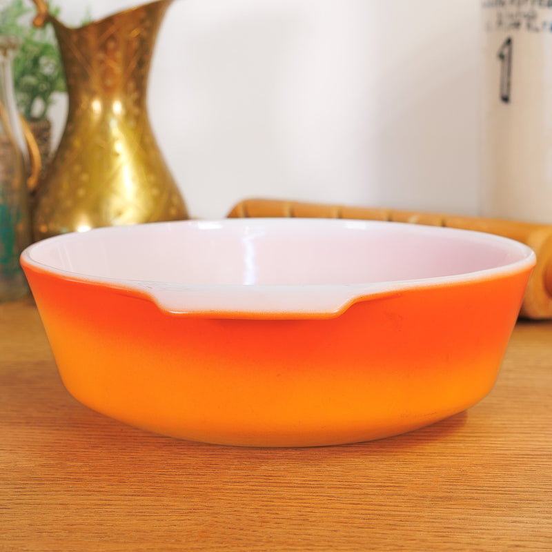 Anchor Hocking Fire King Orange Ombre 1.5 Quart Casserole