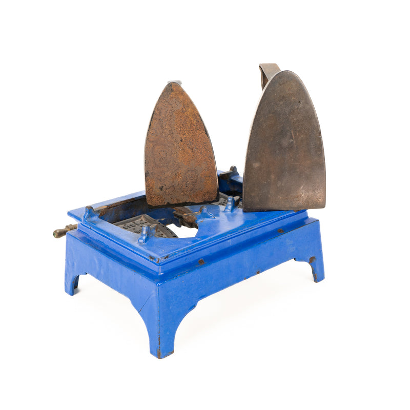 RARE French Enameled Gas Sad Iron Heater