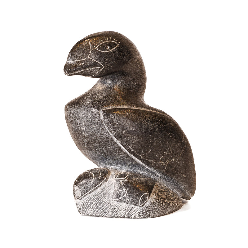 Allie Tuttu Amittu (Awp, 1926-1983) Carved Soapstone Bird & Mussel