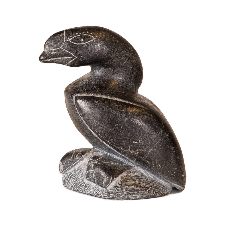 Allie Tuttu Amittu (Awp, 1926-1983) Carved Soapstone Bird & Mussel