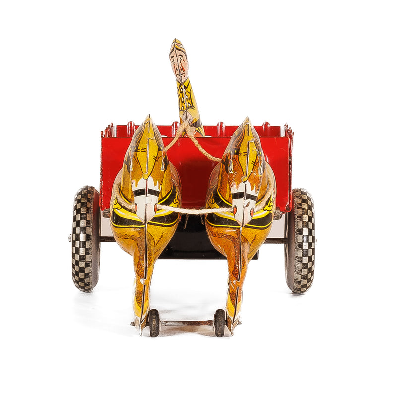 Marx Wind Up Dual Horse & Cart with Original Box : Works!