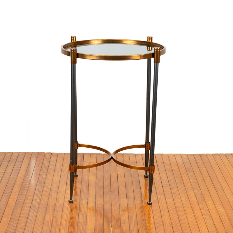 Glass Top Occasional Table with Metal Base