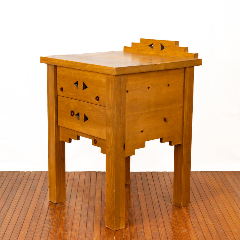 Heavy Maple Two Drawer End Table