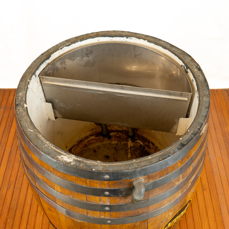 Double Branded Coca Cola & Root Beer Wooden Keg Beverage Dispenser