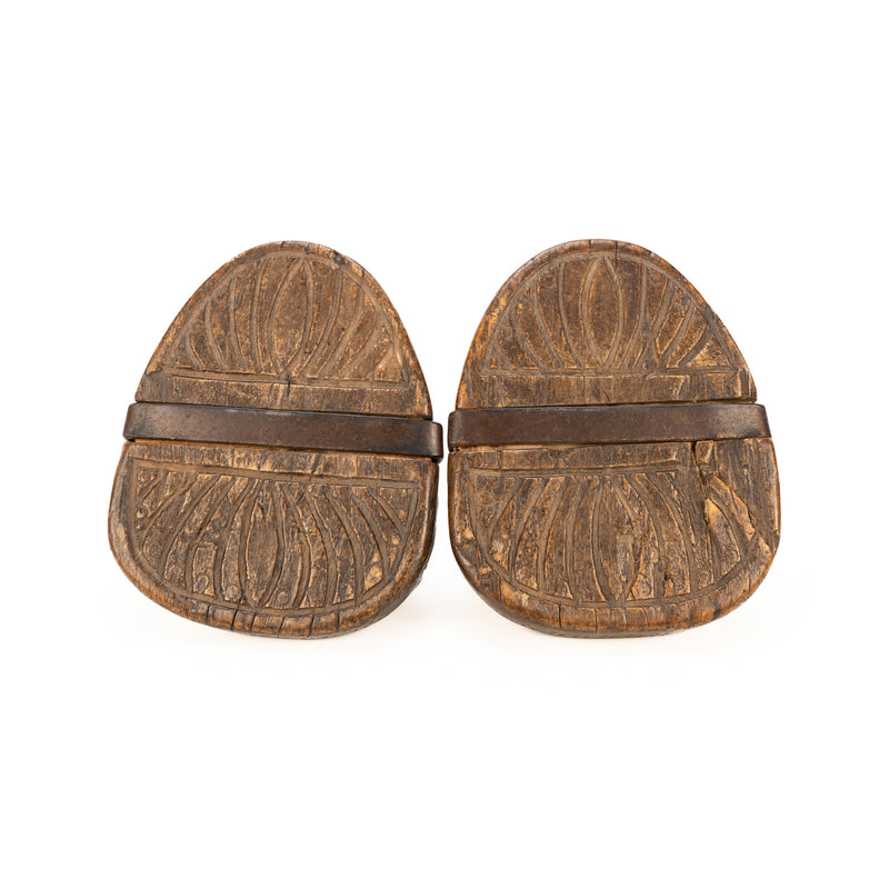 Pair of 19th Century South American Hand Carved Wood Stirrups