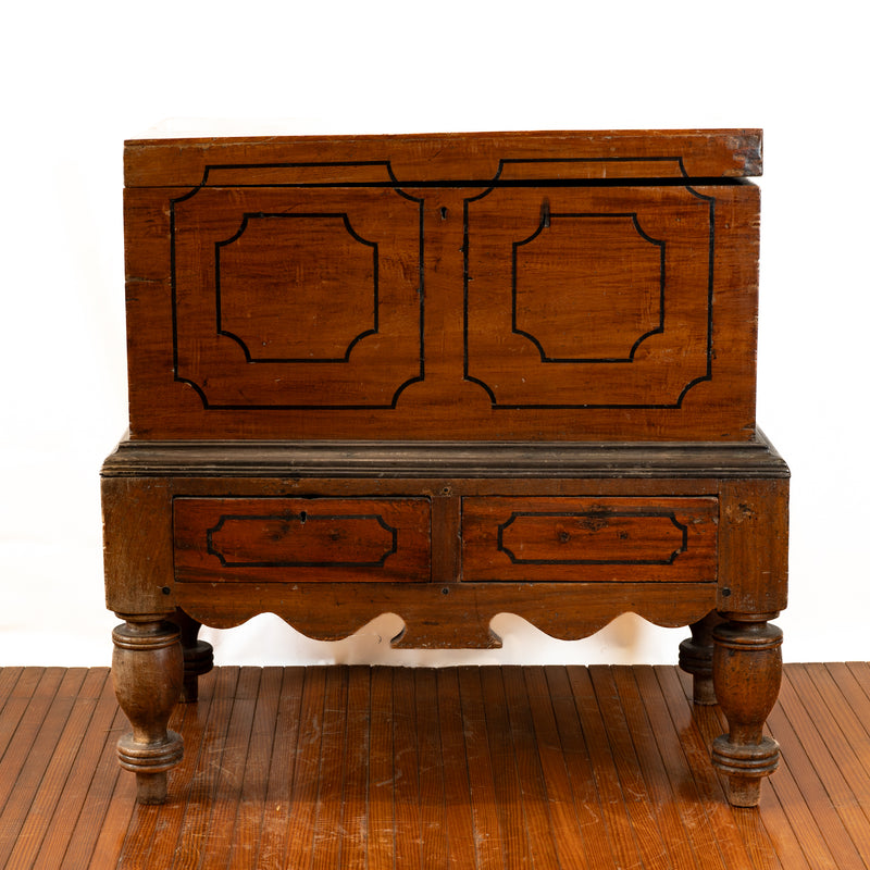 South East Asian Mahogany Hinged Chest on Stand