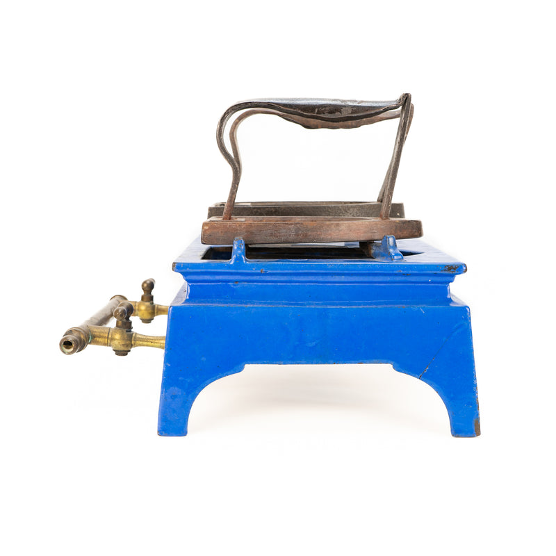 RARE French Enameled Gas Sad Iron Heater