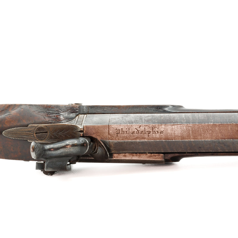 A Cased Set of Percussion Cap Dueling Pistols by Richard Constable, Philadelphia