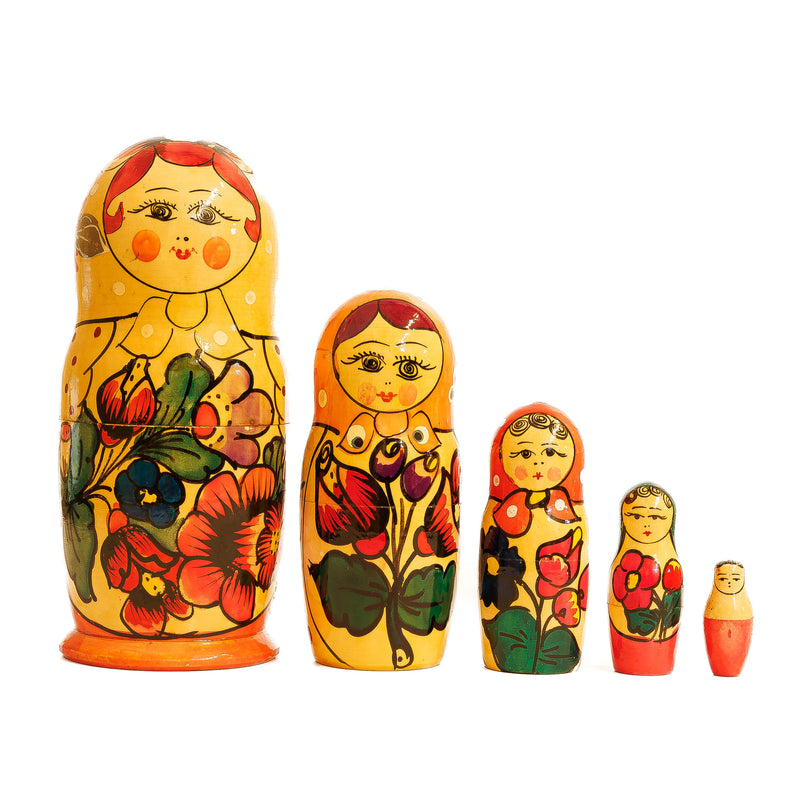 Set of 5 Russian Matryoshka Nesting Dolls