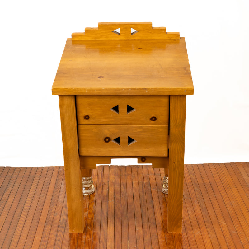Heavy Maple Two Drawer End Table