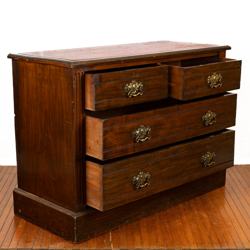 Antique Walnut Three Drawer Chest, Circa 1840