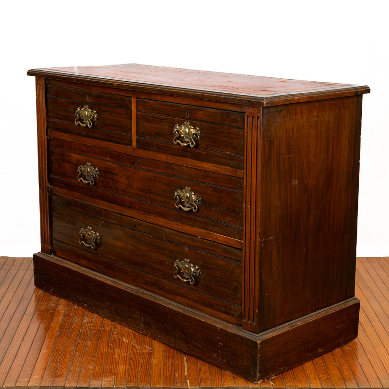 Antique Walnut Three Drawer Chest, Circa 1840