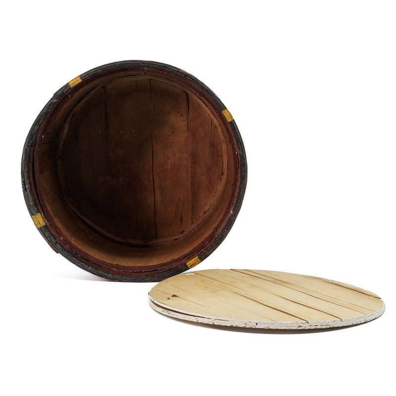 American Folk-Art Painted Wood Firkin