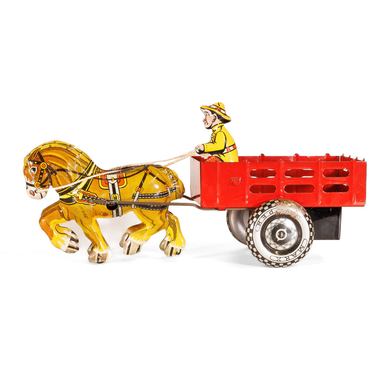 Marx Wind Up Dual Horse & Cart with Original Box : Works!