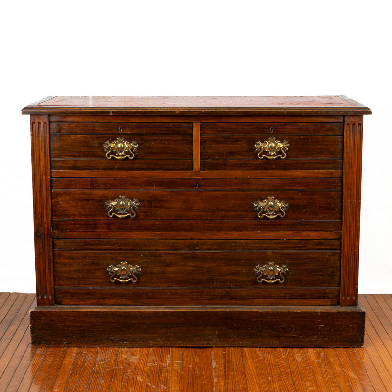 Antique Walnut Three Drawer Chest, Circa 1840