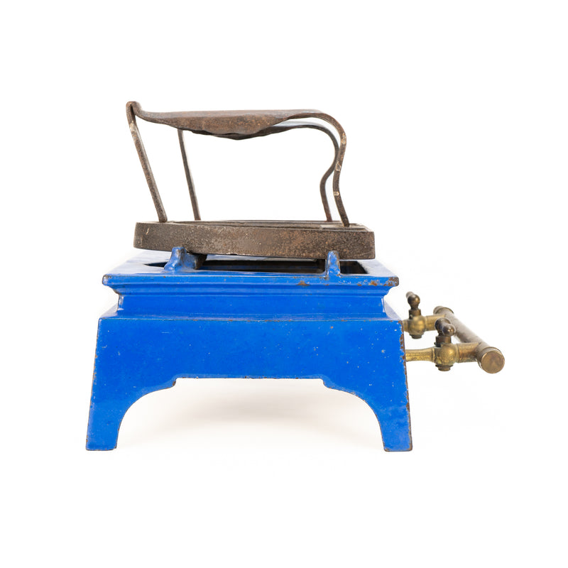RARE French Enameled Gas Sad Iron Heater