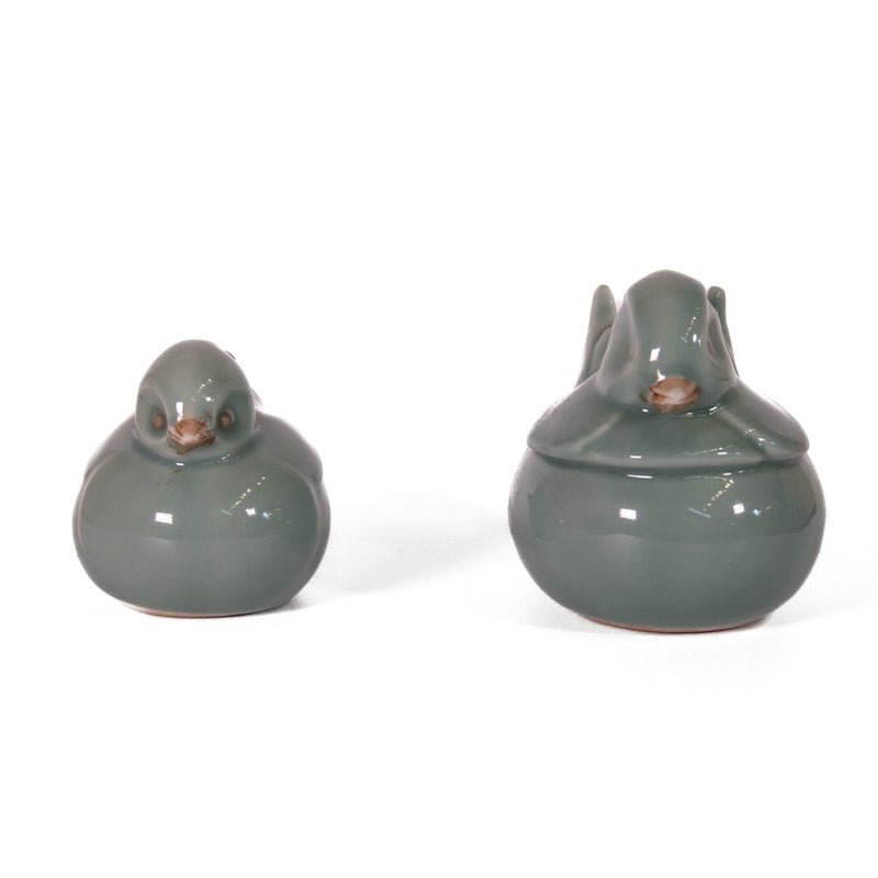 Pair of Japanese Celadon Glazed Mandarin Ducks