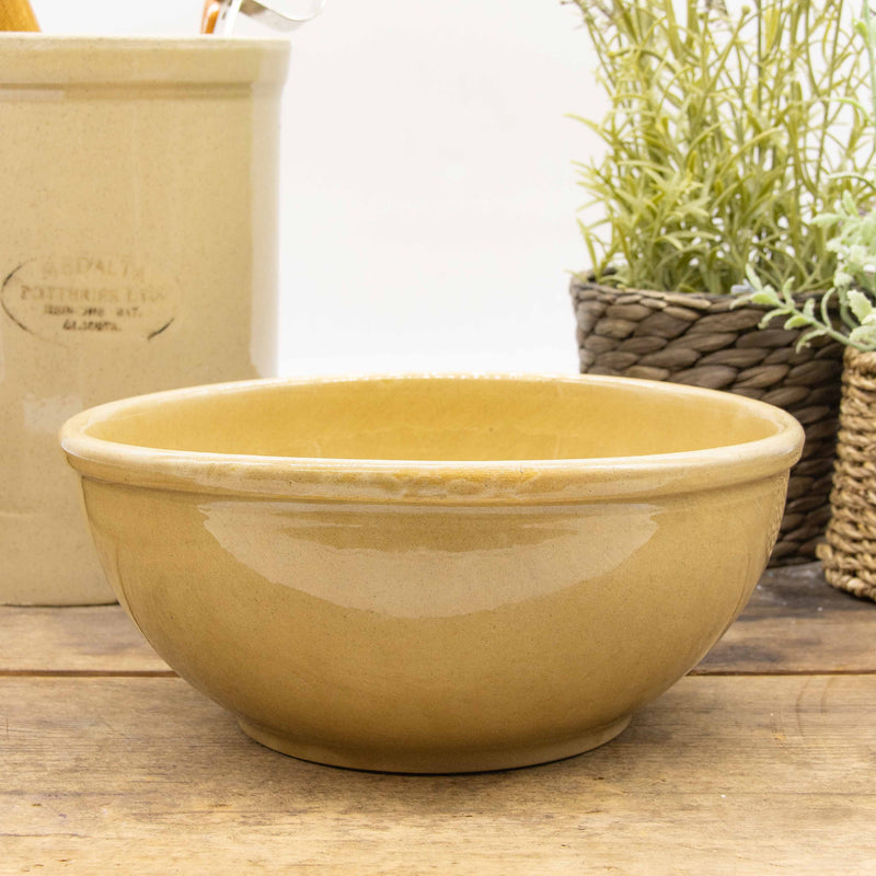 Dark Tan Stoneware Mixing Bowl