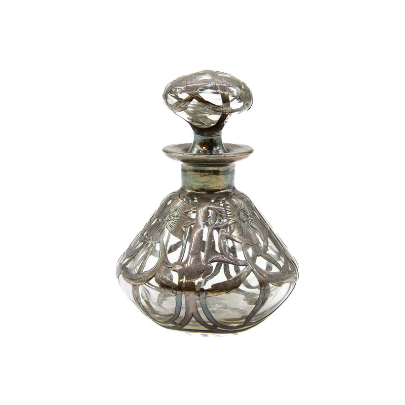 Alvin Mfg. Co. 999 Fine Silver Over Glass Perfume Bottle