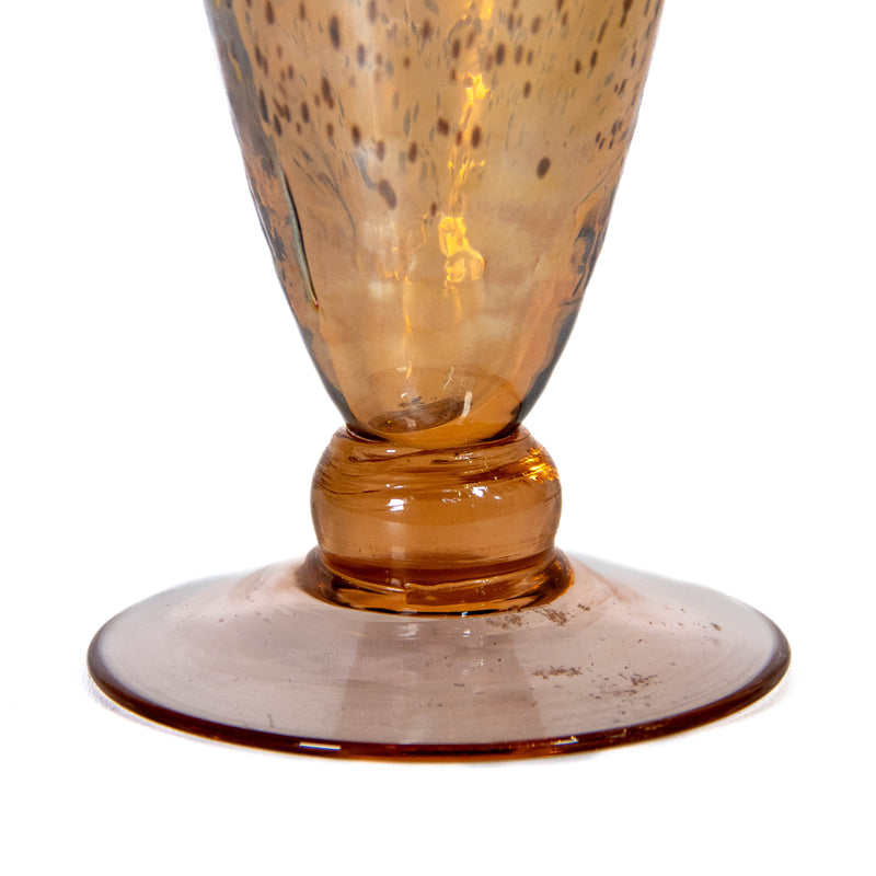 Marigold Carnival Glass Speckled Vase