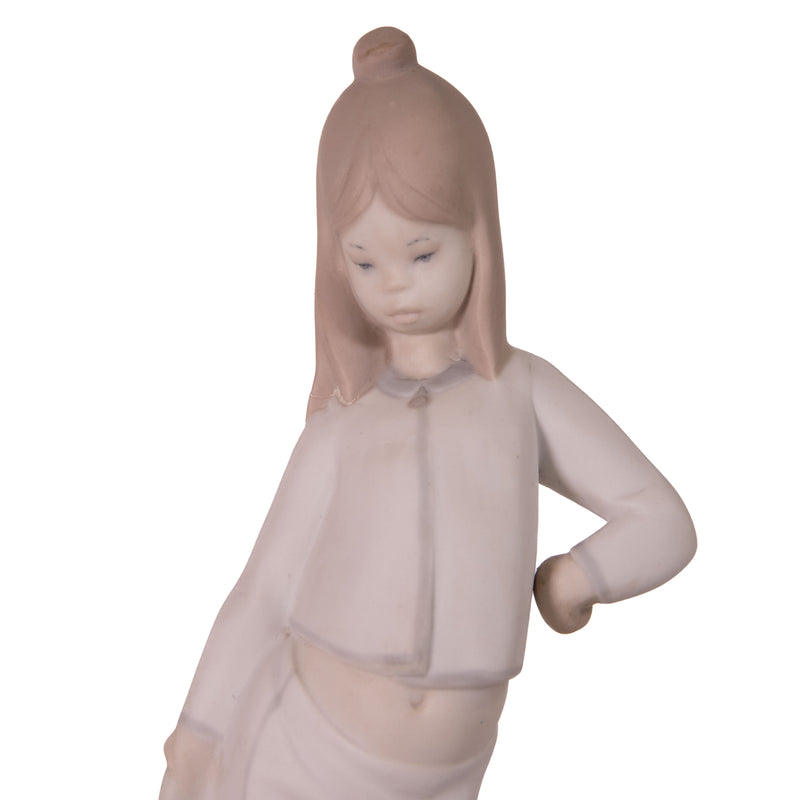 Tang Spain Lladro Style Figurine of a Girl with A Doll and a Ball