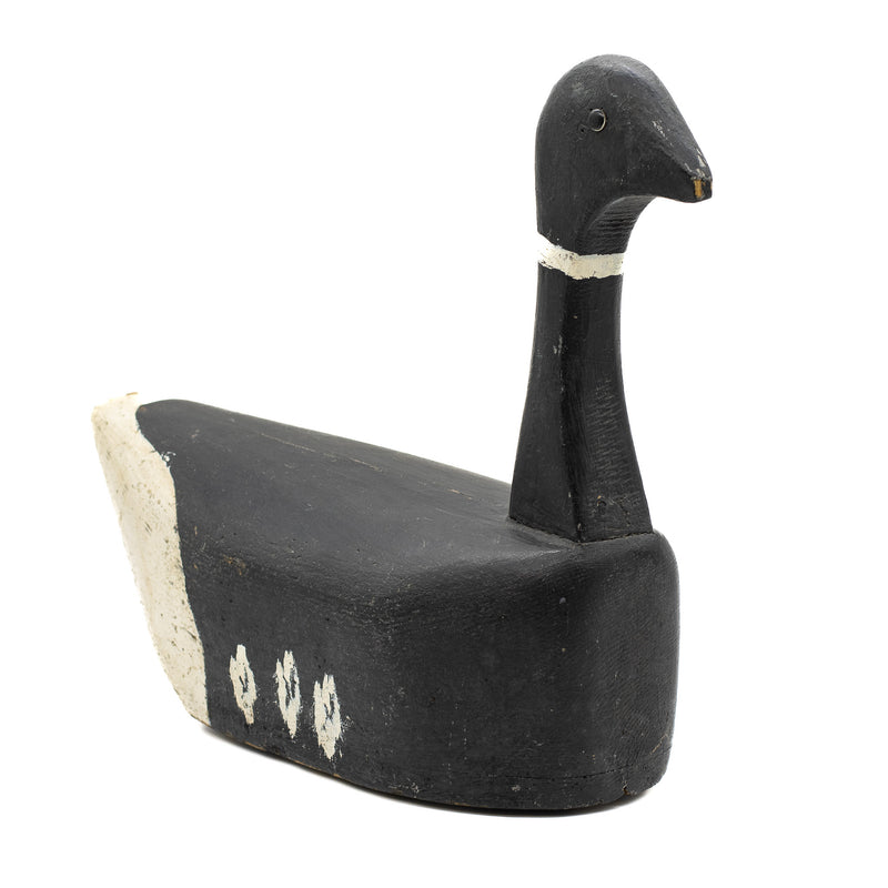 Hand Carved & Painted Tack Eye Brant Goose Decoy