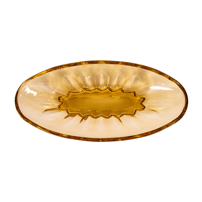 Gold Carnival Glass Oval Serving Dish