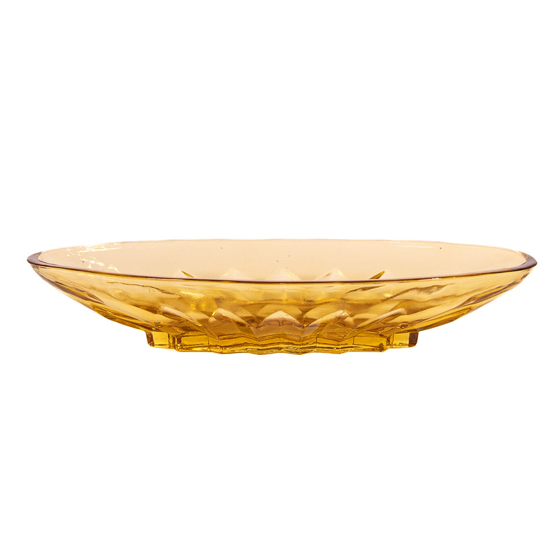 Gold Carnival Glass Oval Serving Dish