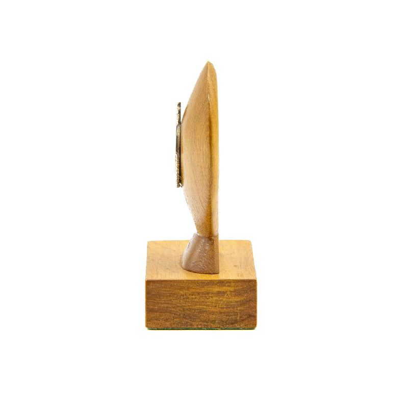 NZ Rifle Assn. Teak Kiwi Desktop Plaque