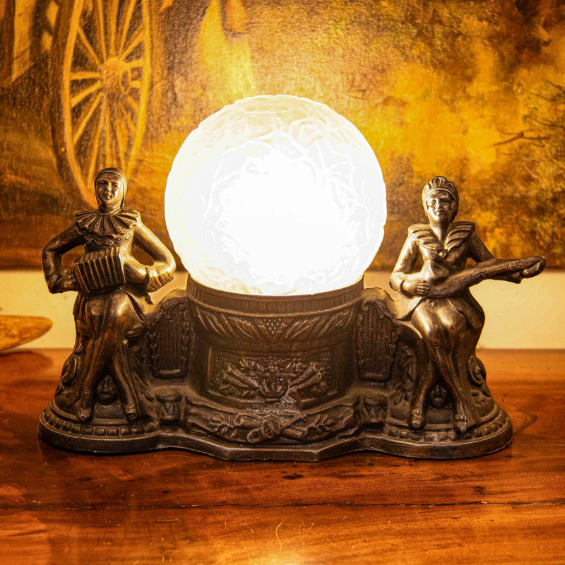 Art Deco Frankart Jester Musician Table Lamp