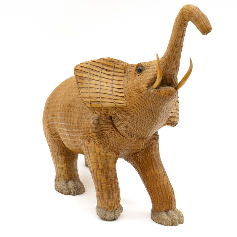 Finely Woven Wicker Elephant Box