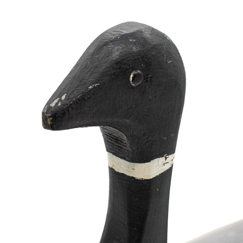 Hand Carved & Painted Tack Eye Brant Goose Decoy