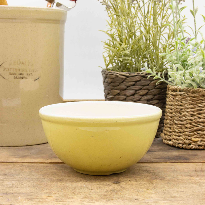 Yellow Glazed Pottery Mixing Bowl