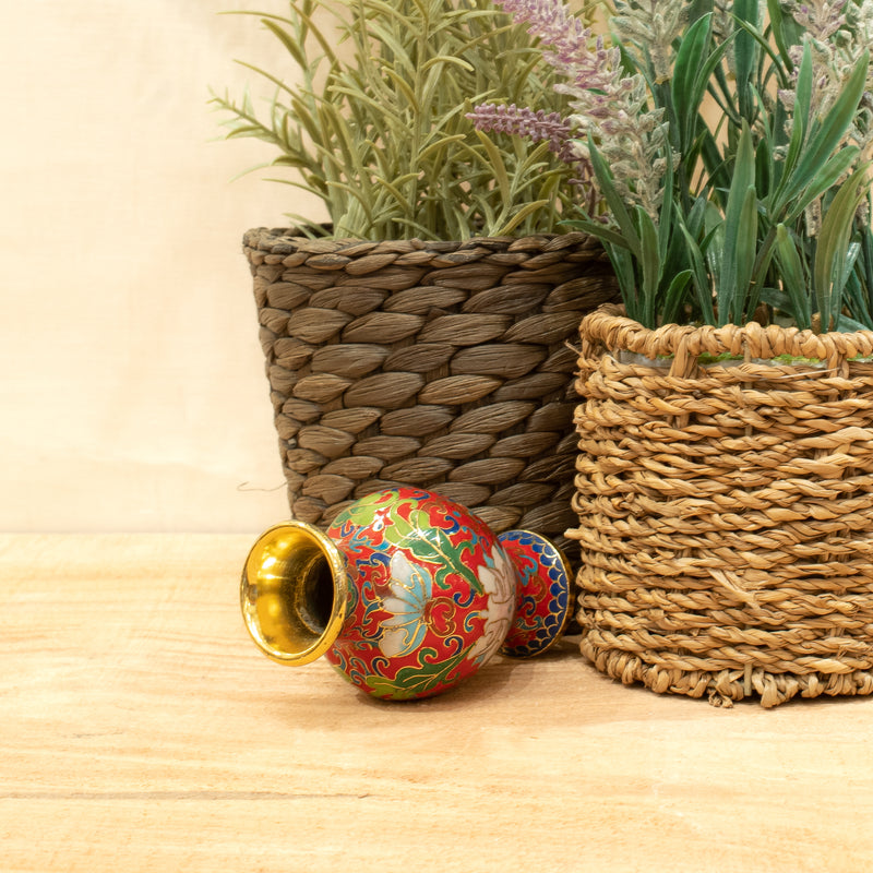 Small Red Floral Cloisonne Vase