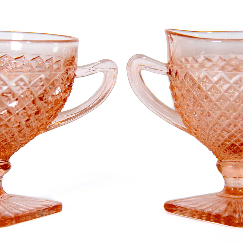 Anchor Hocking Miss America Pink Depression Glass Cream & Sugar Bowl