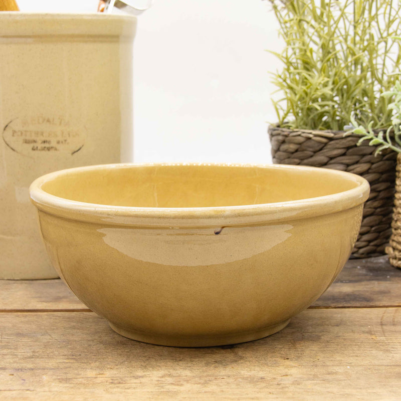 Dark Tan Stoneware Mixing Bowl