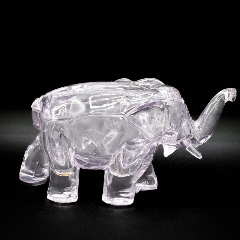 Vintage Sun Colored Amethyst Glass Elephant Candy Box with Lid