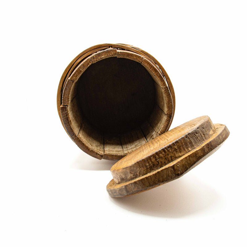 18th Century Wood Staved Tankard with Lid