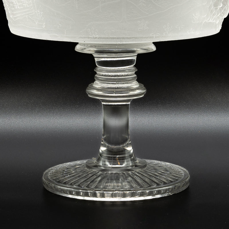 Early American Period Glass Gillinder & Sons "Westward Ho" Covered Compote