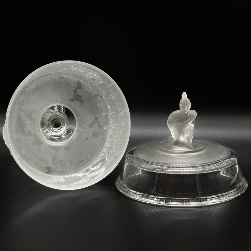 Early American Period Glass Gillinder & Sons "Westward Ho" Covered Compote