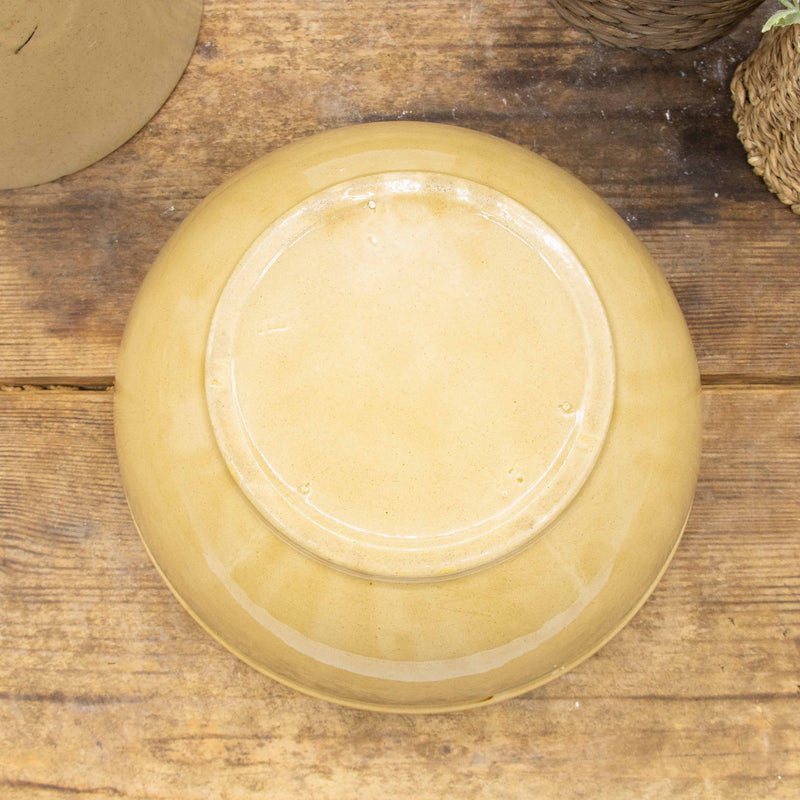 Dark Tan Stoneware Mixing Bowl