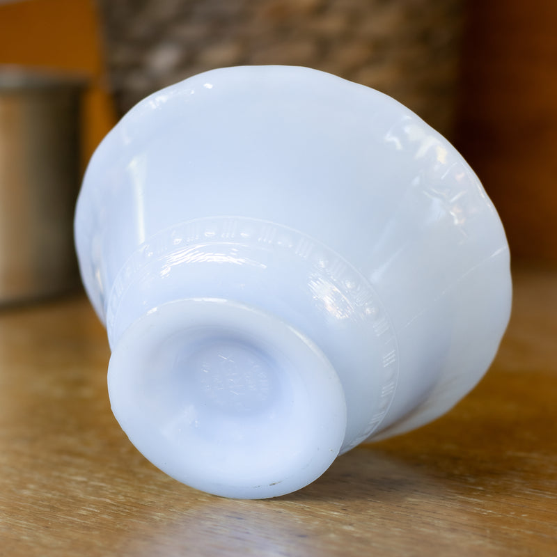 Pyrex Blue Delphite Footed Custard Dish