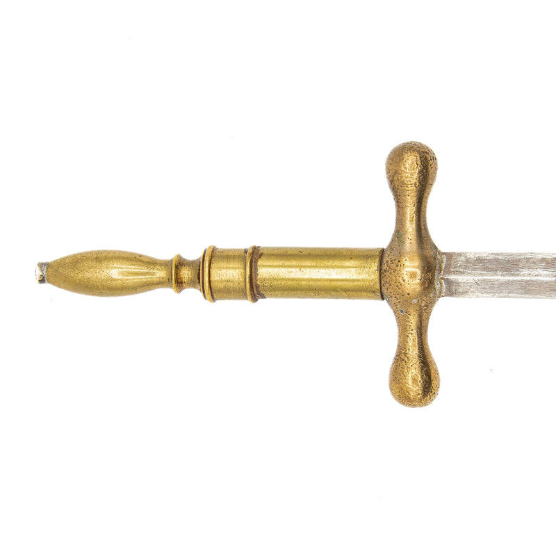 Medieval Style Stiletto Dagger with Jeweled Brass Hilt
