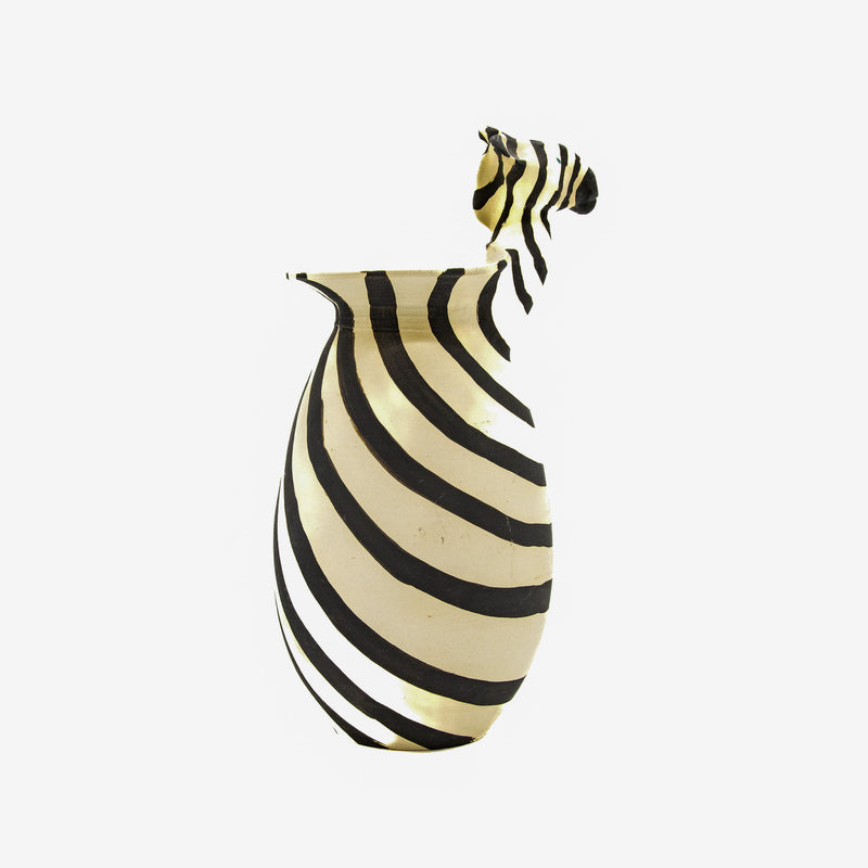 Quirky Zebra Vase by Diane Marier, Quebec