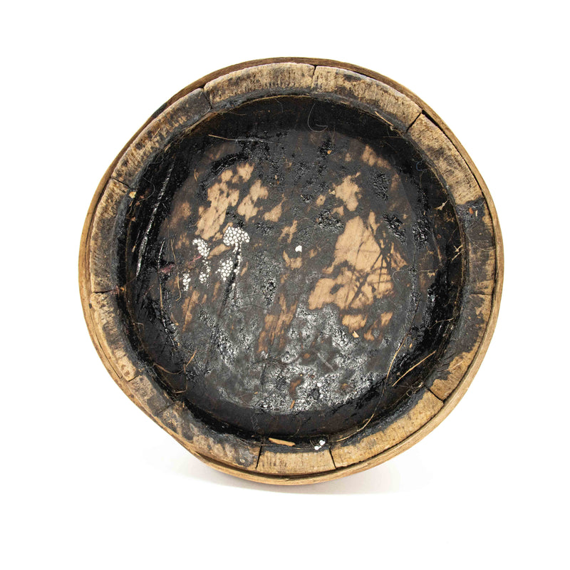 18th Century Wood Staved Tankard with Lid