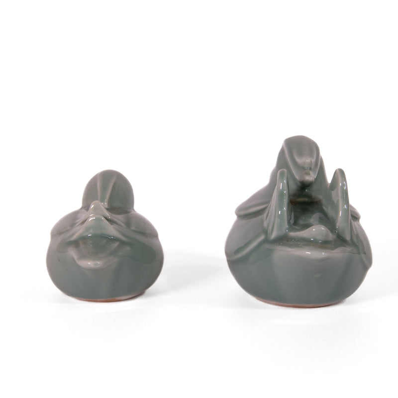 Pair of Japanese Celadon Glazed Mandarin Ducks
